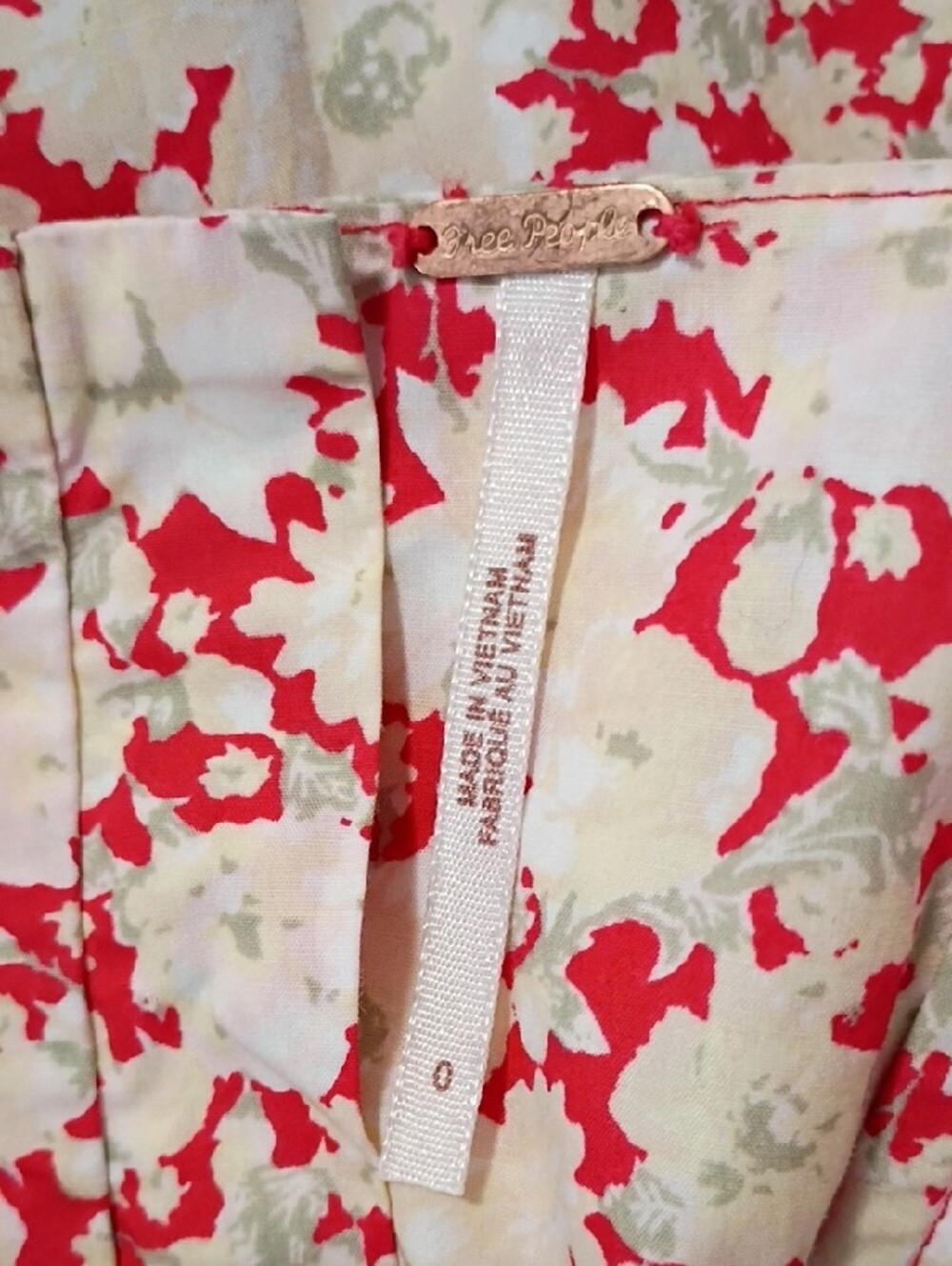 Free People Cream Maxi Dress with Red Floral Print - Picture 4 of 4